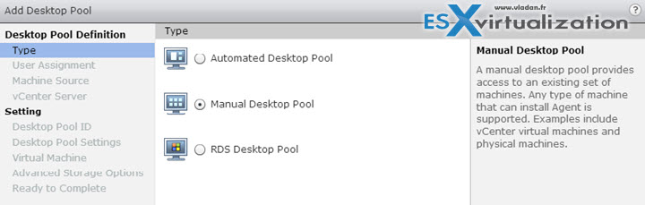 Desktop Sources - VCP6-DTM Objective 3.3 - Configure Manual Pools