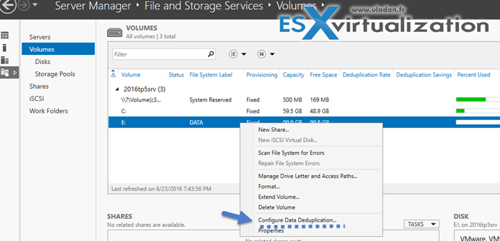 Windows Server 2016 - How to configure Deduplication