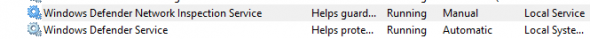Windows Defender Services
