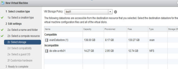 VM Storage Policies during the provisioning