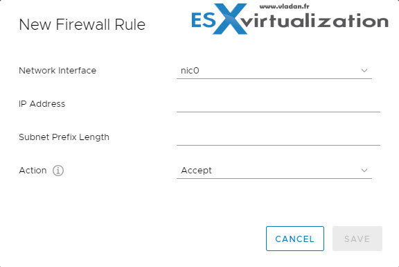 VMware VCSA Firewall settings