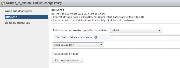 Create VM storage policy