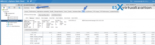 ESXTop Plugin for vSphere Web client