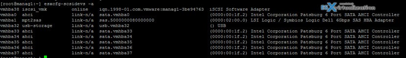 esxcfg scsidevs -a