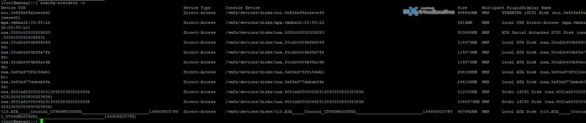 esxcfg scsidevs -c