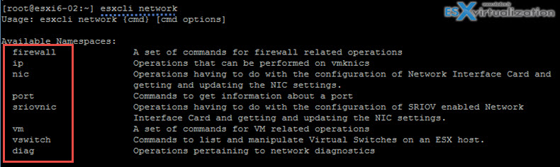 ESXCLI network ESXi commands