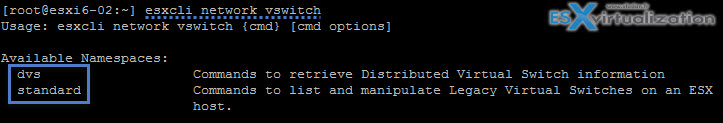 esxcli network vswitch