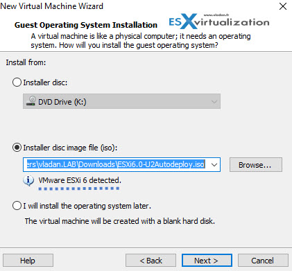 VMware Workstation - creating nested ESXi
