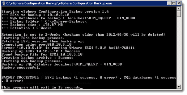 ESXi Configuration Backup - Freeware