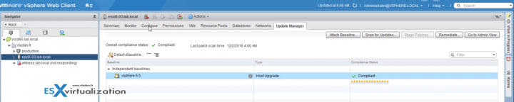 How to upgrade a ESXi 6.0 to ESXi 6.5 via VMware Update Manager