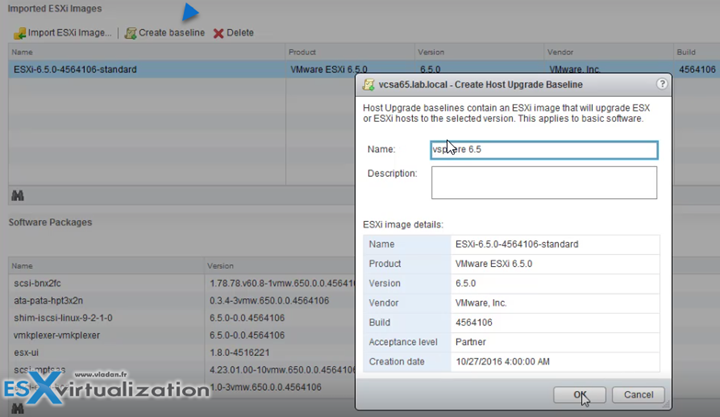 How to upgrade a ESXi 6.0 to ESXi 6.5 via VMware Update Manager