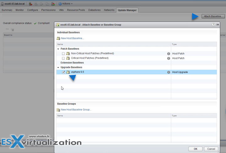 How to upgrade a ESXi 6.0 to ESXi 6.5 via VMware Update Manager