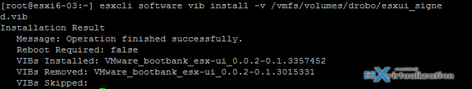 ESXi web client interface