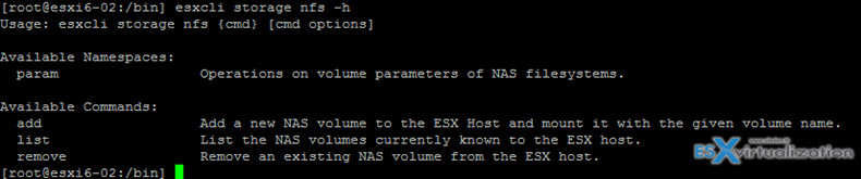 VMware esxcli commands