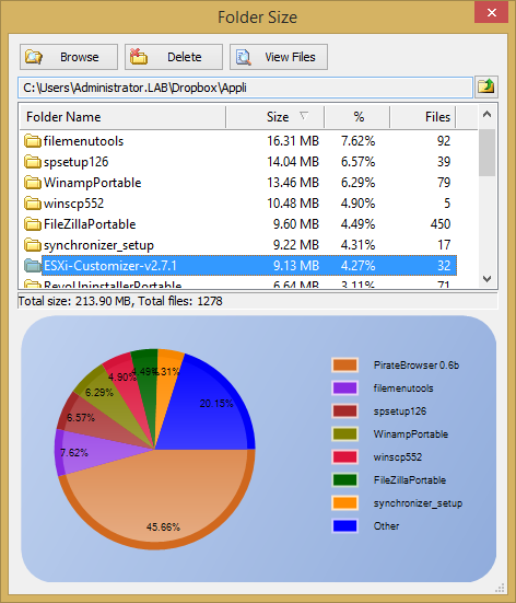 File Menu Tools - Folder Size