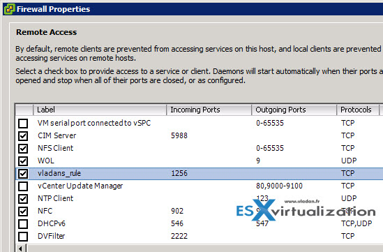 How to create Custom Firewall Rules on ESXi 5.x