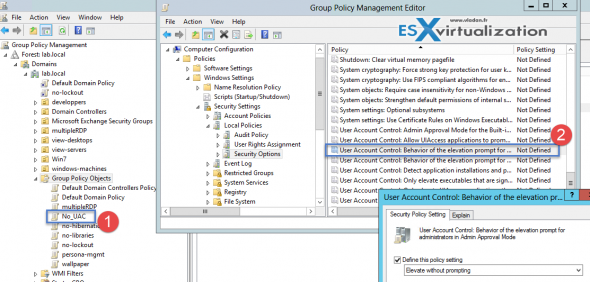 How to disable User access control via GPO