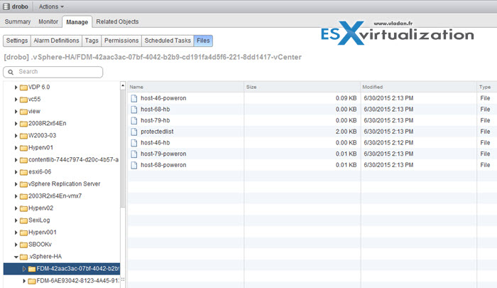 .vSphere HA folder