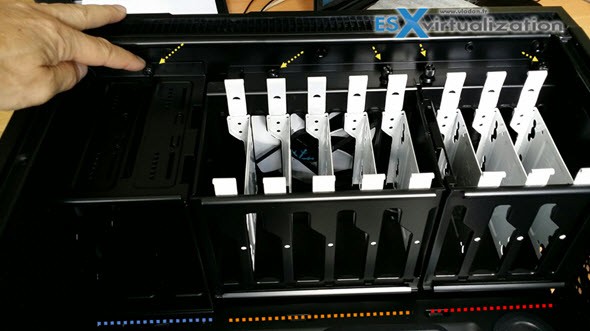 Optical and Hard disk cages can be removed/reorganized differently...