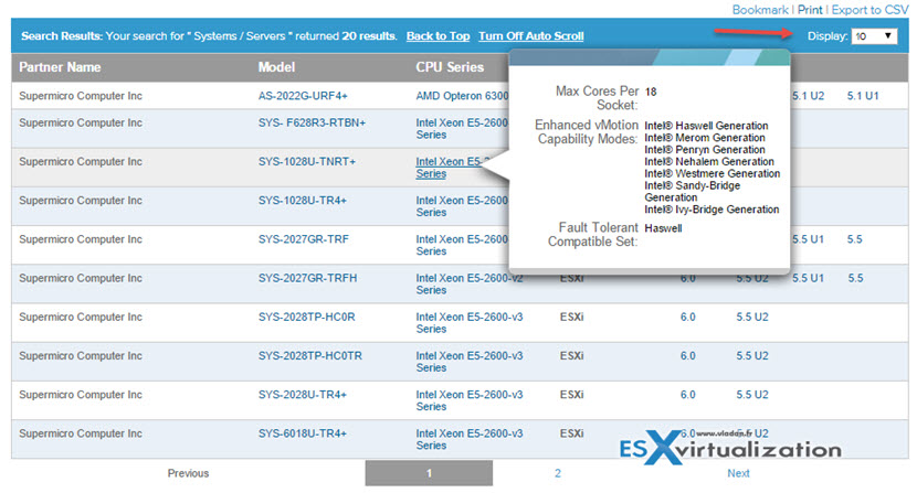 VMware HCL