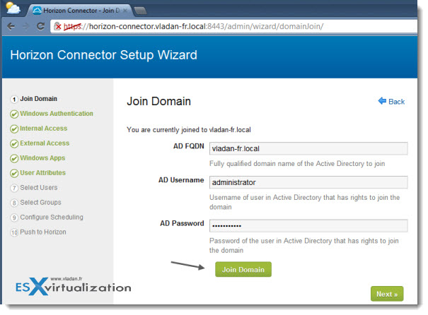 How-to configure VMware Horizon Connector via the Setup Wizard