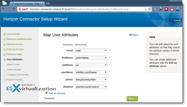 How to configure VMware Horizon Connector with the setup wizard