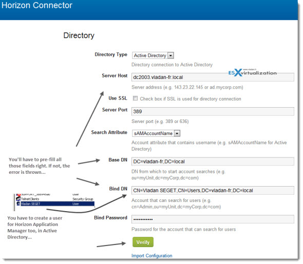 VMware Horizon Application Manager - configuring