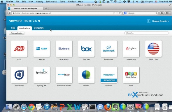 VMware Horizon Workspace - users applications