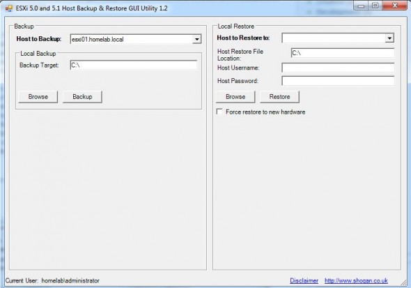 ESXi Host Backup & Restore Utility