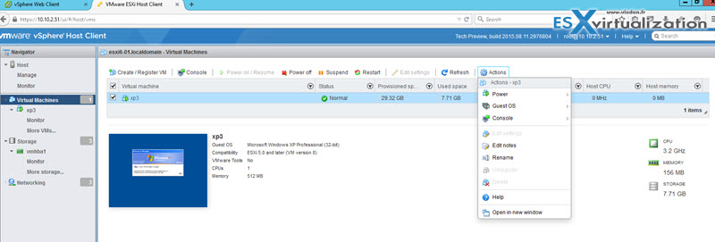 ESXi web client