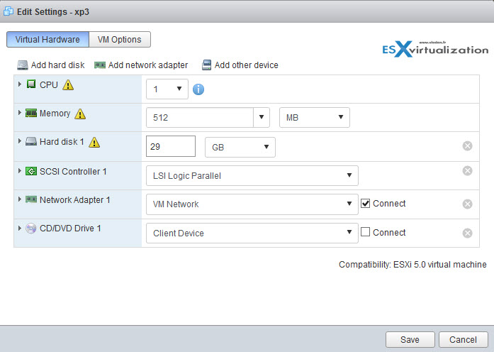 ESXi host web client