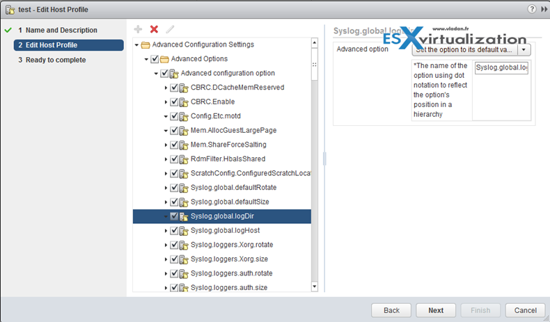 Host profile edit VMware