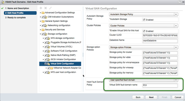 VSAN Fault domain vSphere 6