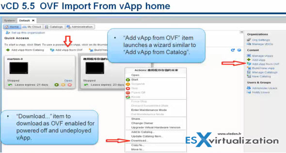 vCD 5.5 - Import vApp to the catalog