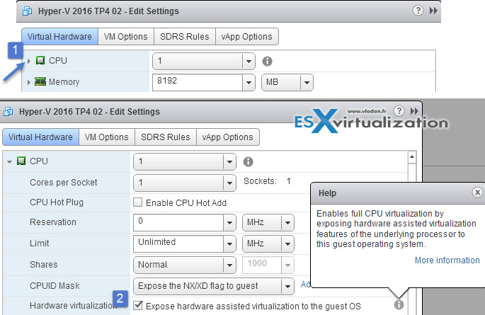 How to install Windows Server 2016 Hyper-V on VMware ESXi