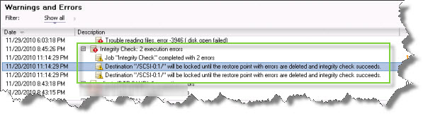 VMware Data Recovery Integrity Check Fails