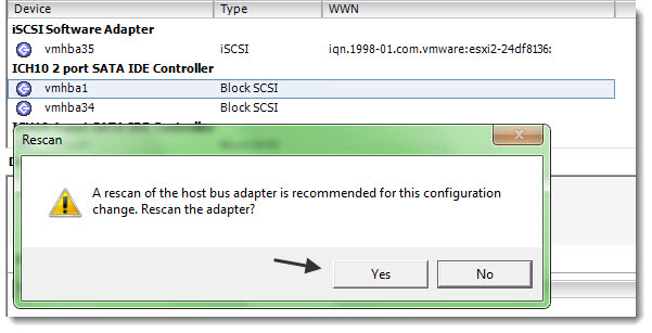 ESXi 5 - How to configure iSCSI initiator to see the iSCSI target