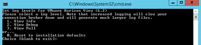 Set Horizon View Log Levels