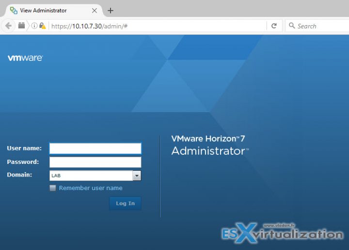VMware Horizon 7 Installation of Connection Server