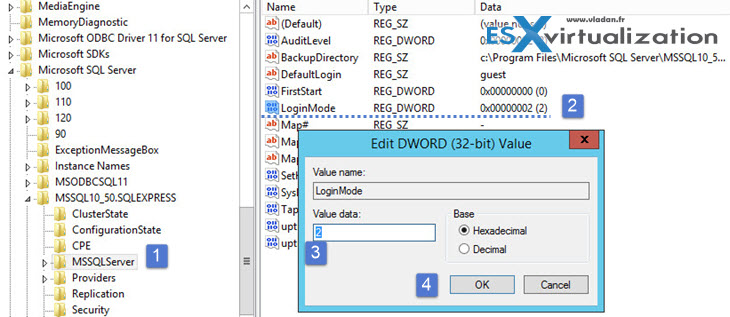 How to change login mode in SQL Express