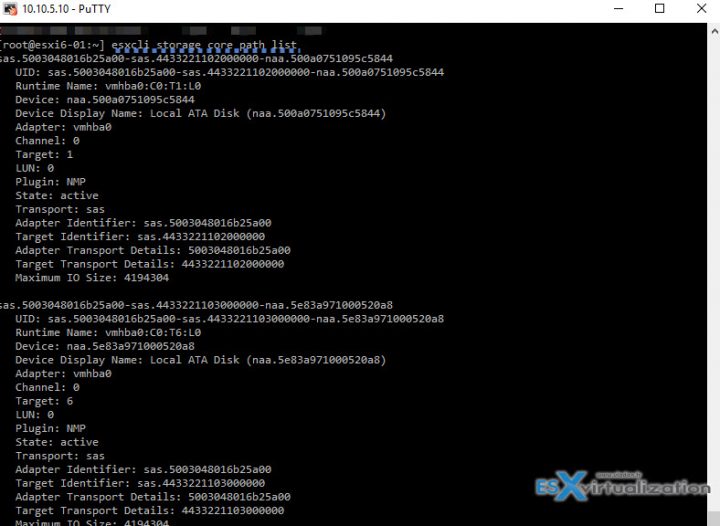 ESXi Commands - Storage