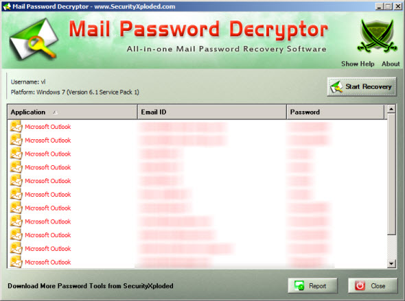 Mail Password Decryptor