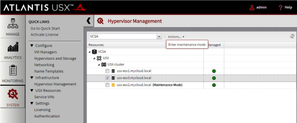 Atlantis USX Maintenance Mode Possibilities