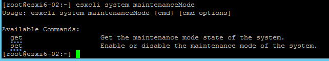 VMware ESXi commands - Maintenance mode