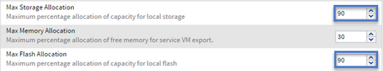 Maximum storage allocation configuration options in Atlantis USX