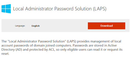 Local Administrator Password Solution (LAPS) 