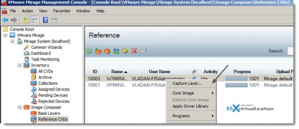 VMware Mirage Capture Layer