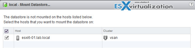 Mount Datastore VMware