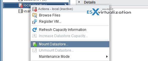 VCP6.5-DCV mount datastore