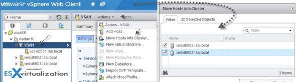 How to move hosts into a VSAN cluster